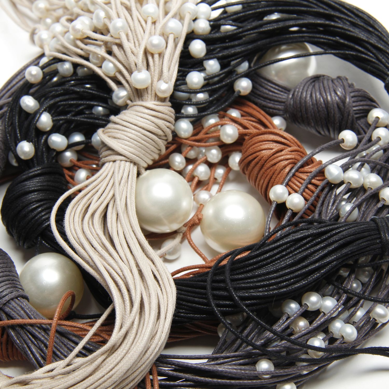 Oz & Ella Design: Pearl Scarf Necklace – Brown Product Image 4 of 4