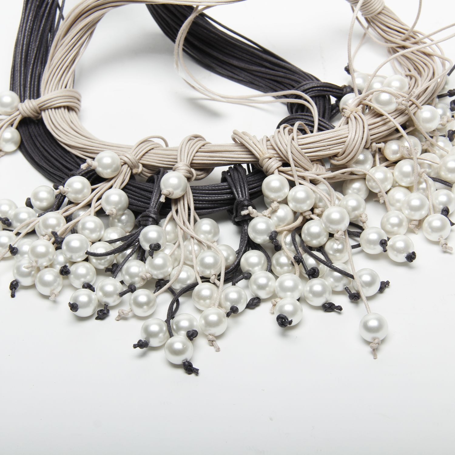 Oz & Ella Design: Pearl Cascade Necklace – Grey Product Image 3 of 3