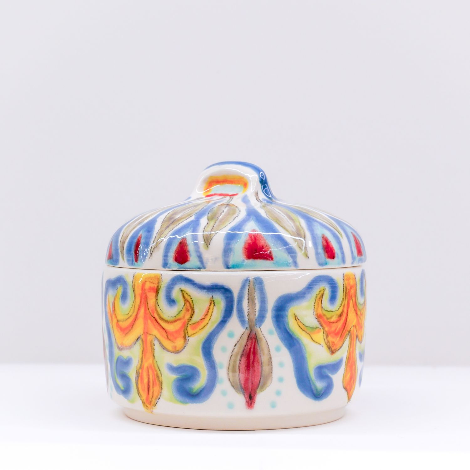 Karin Pavey: Cover Jar with Leaves Product Image 1 of 3