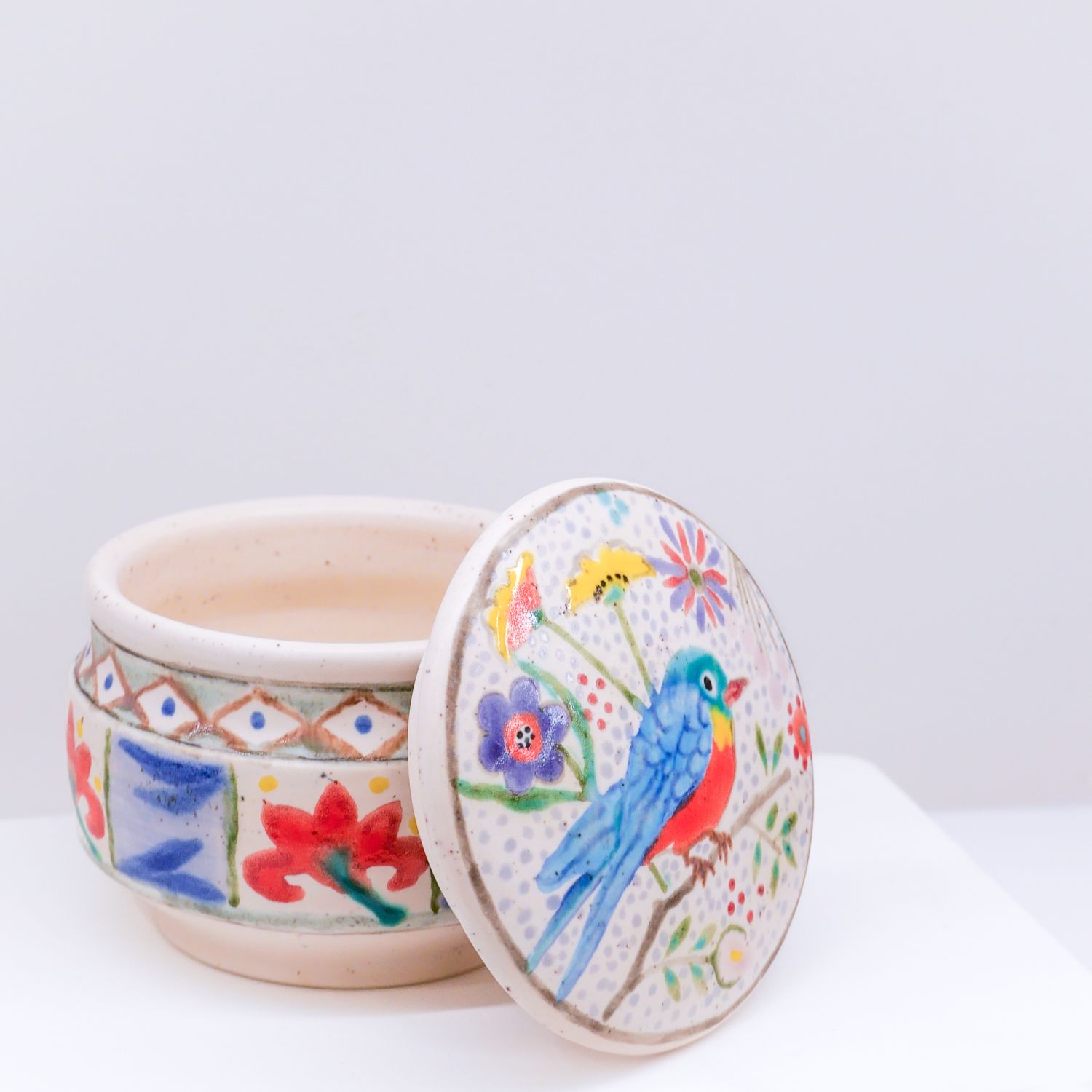 Karin Pavey: Cover Jar with Blue Bird Product Image 2 of 2