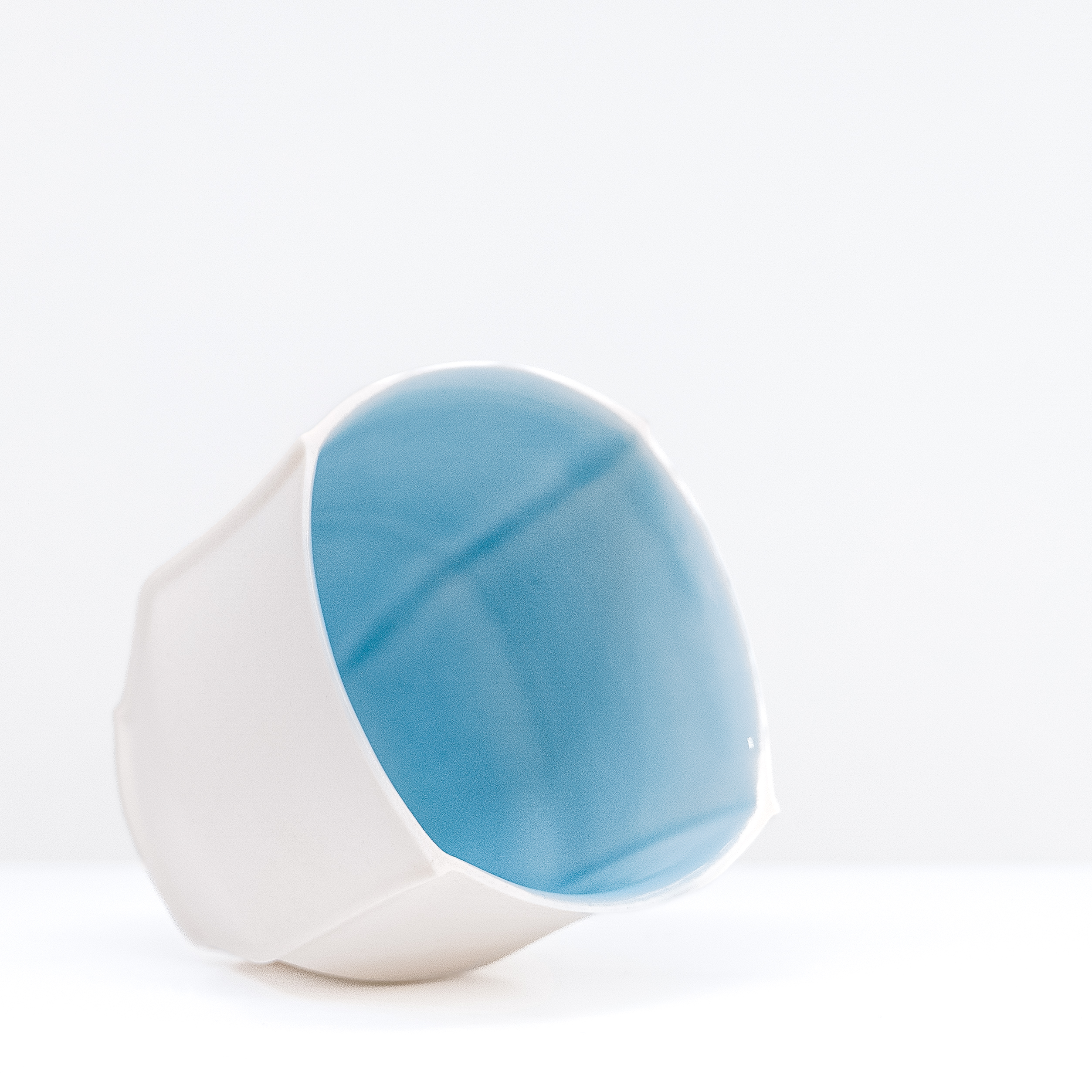 Nicolette Keaney: Small Porcelain Cup with Blue Interior Product Image 3 of 4