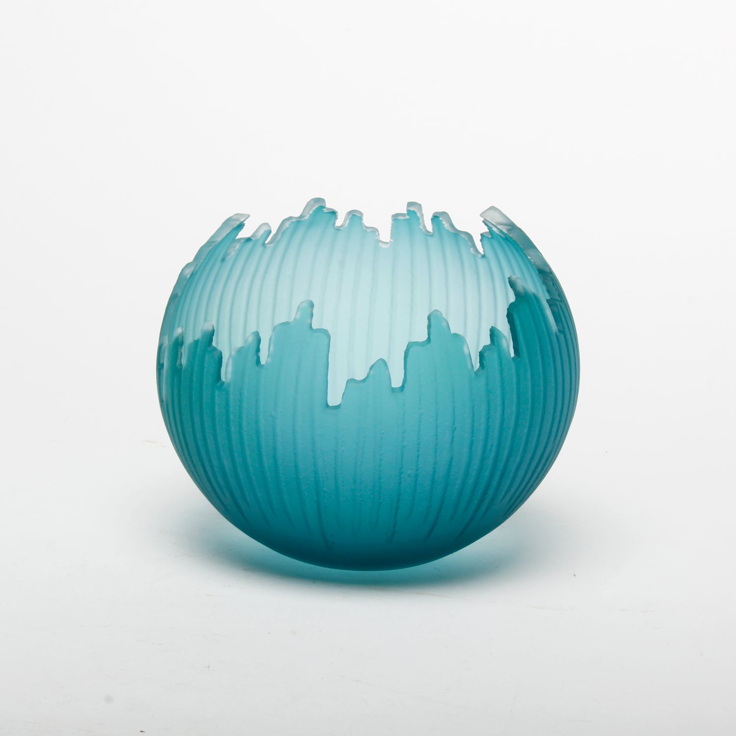 Courtney Downman: Lagoon Green Saw Carved Orb Product Image 1 of 3