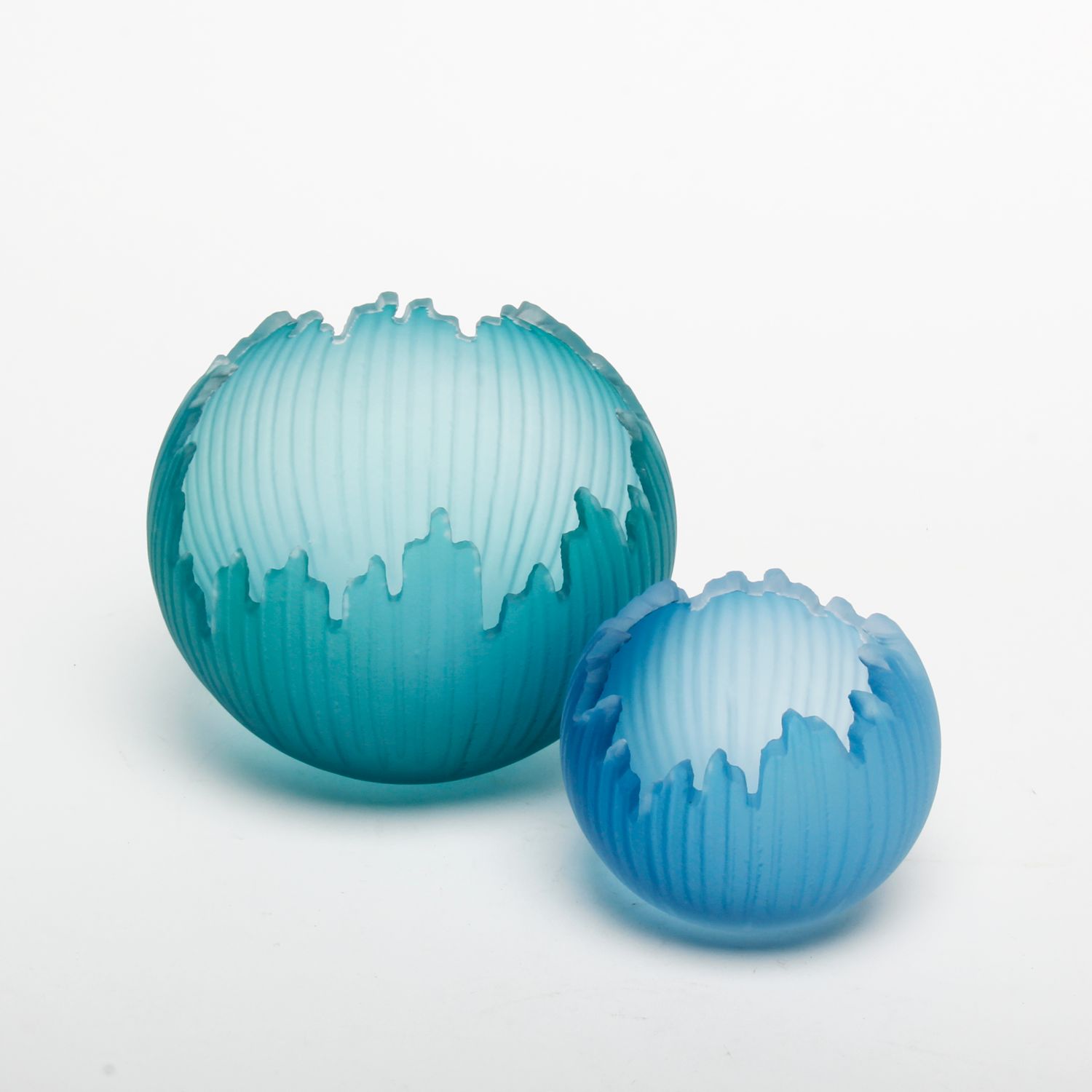 Courtney Downman: Lagoon Green Saw Carved Orb Product Image 2 of 3