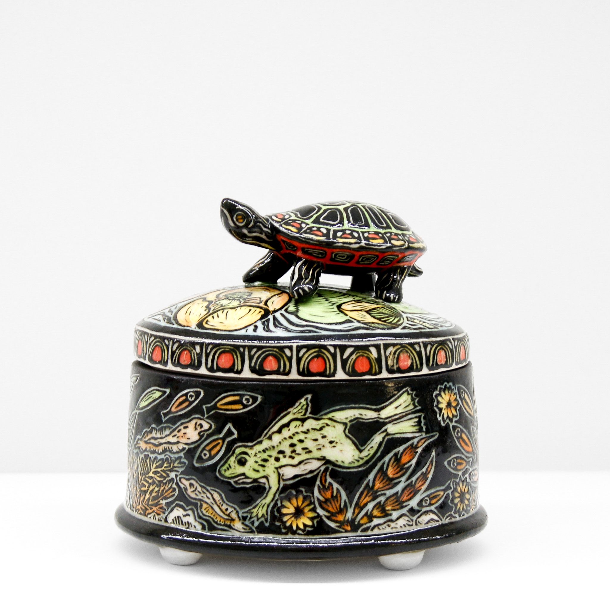 Jocelyn Jenkins: Small Turtle Lidded Jar Product Image 1 of 5