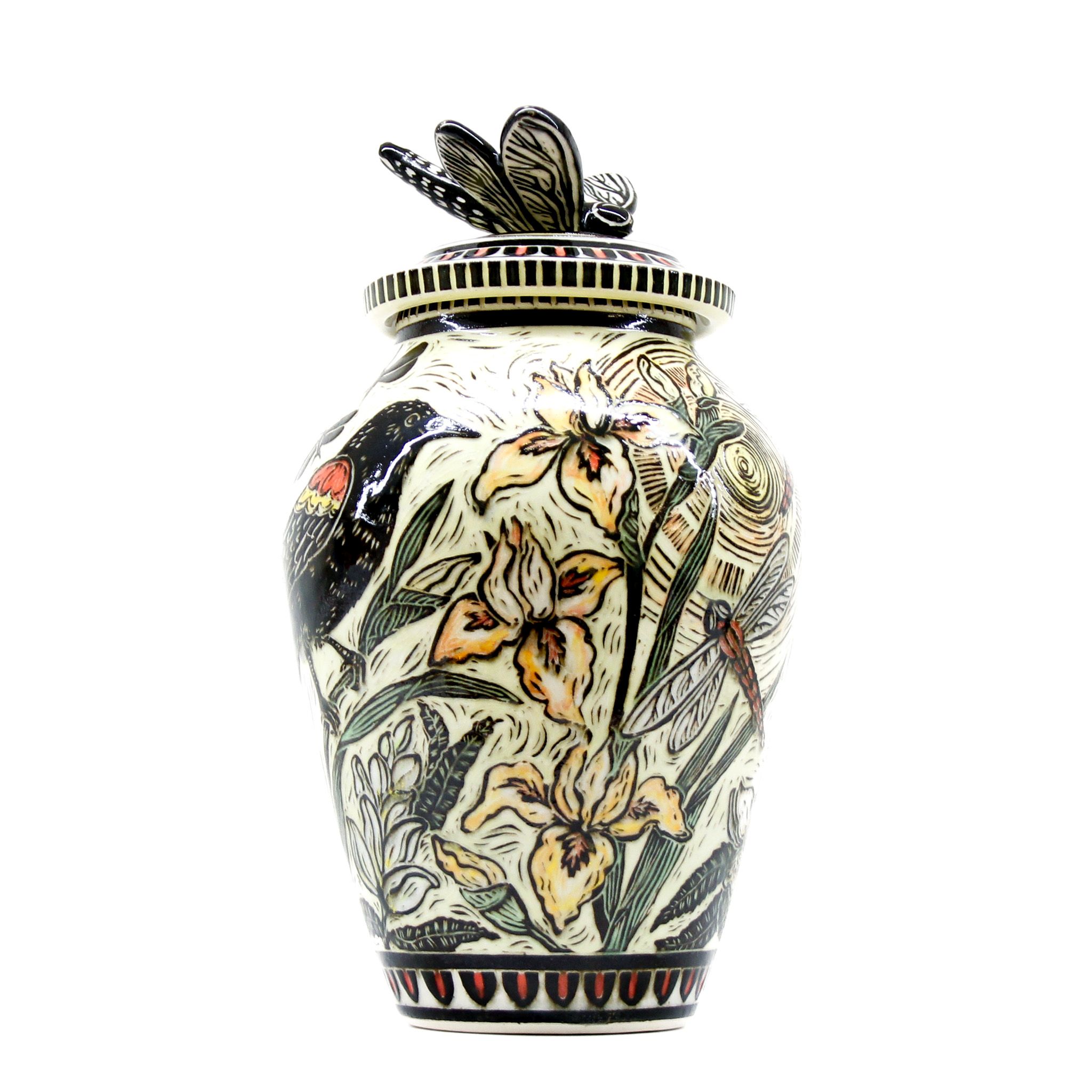 Jocelyn Jenkins: Dragonfly Lidded Jar Product Image 1 of 2