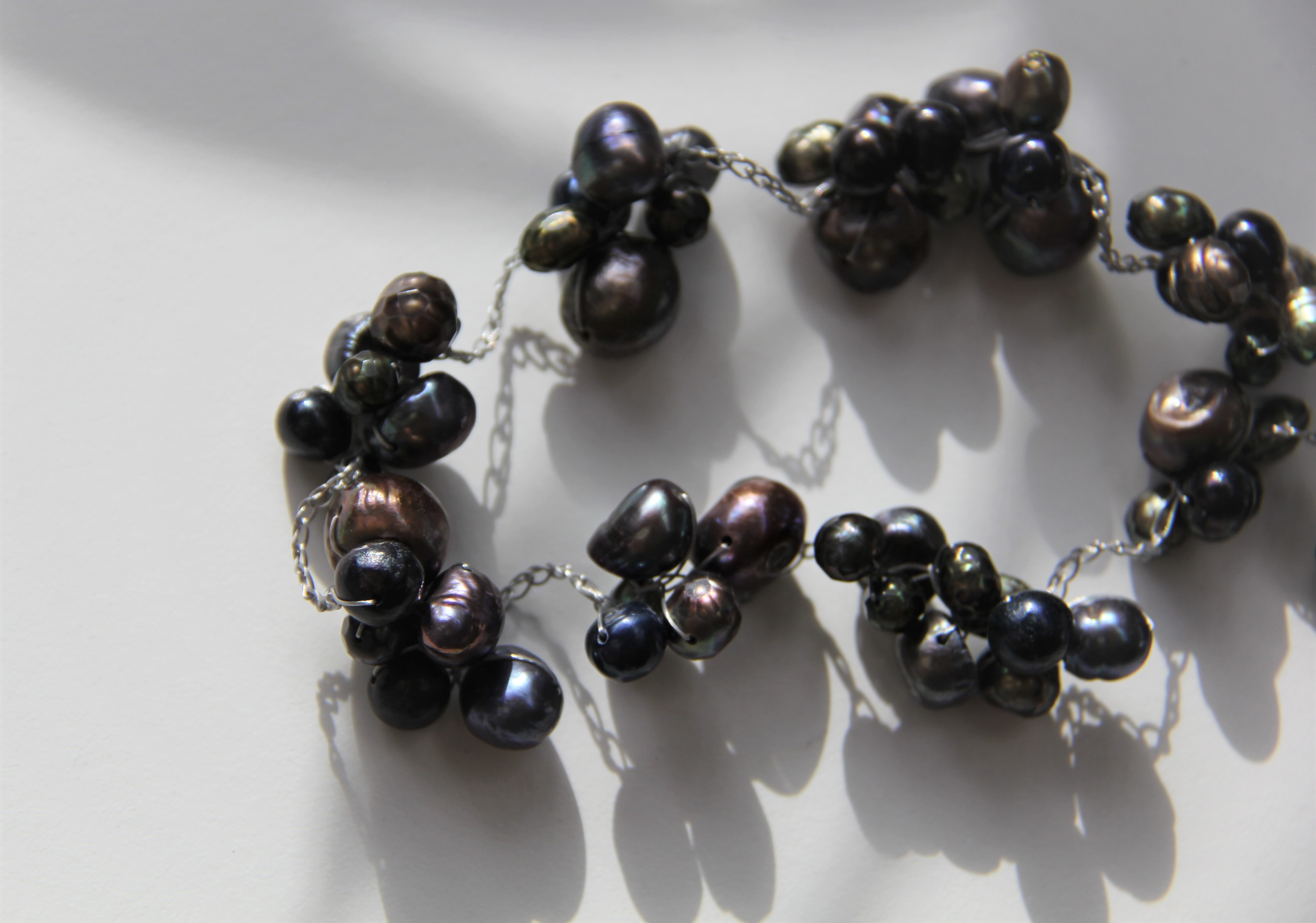 Mervi Haapakoski: Fresh Water Pearl Necklace in Multi Colour Black Product Image 3 of 4