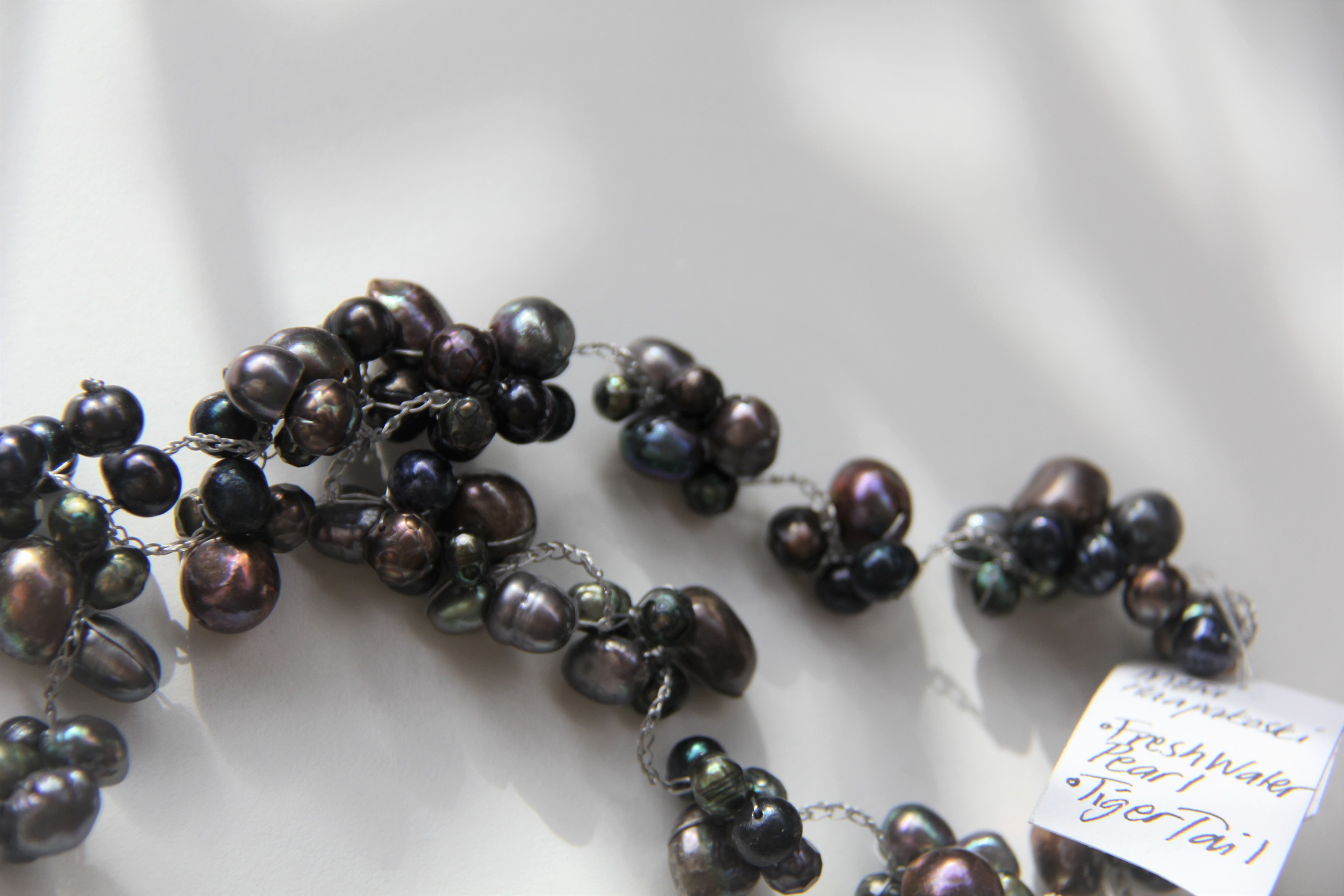 Mervi Haapakoski: Fresh Water Pearl Necklace in Multi Colour Black Product Image 2 of 4