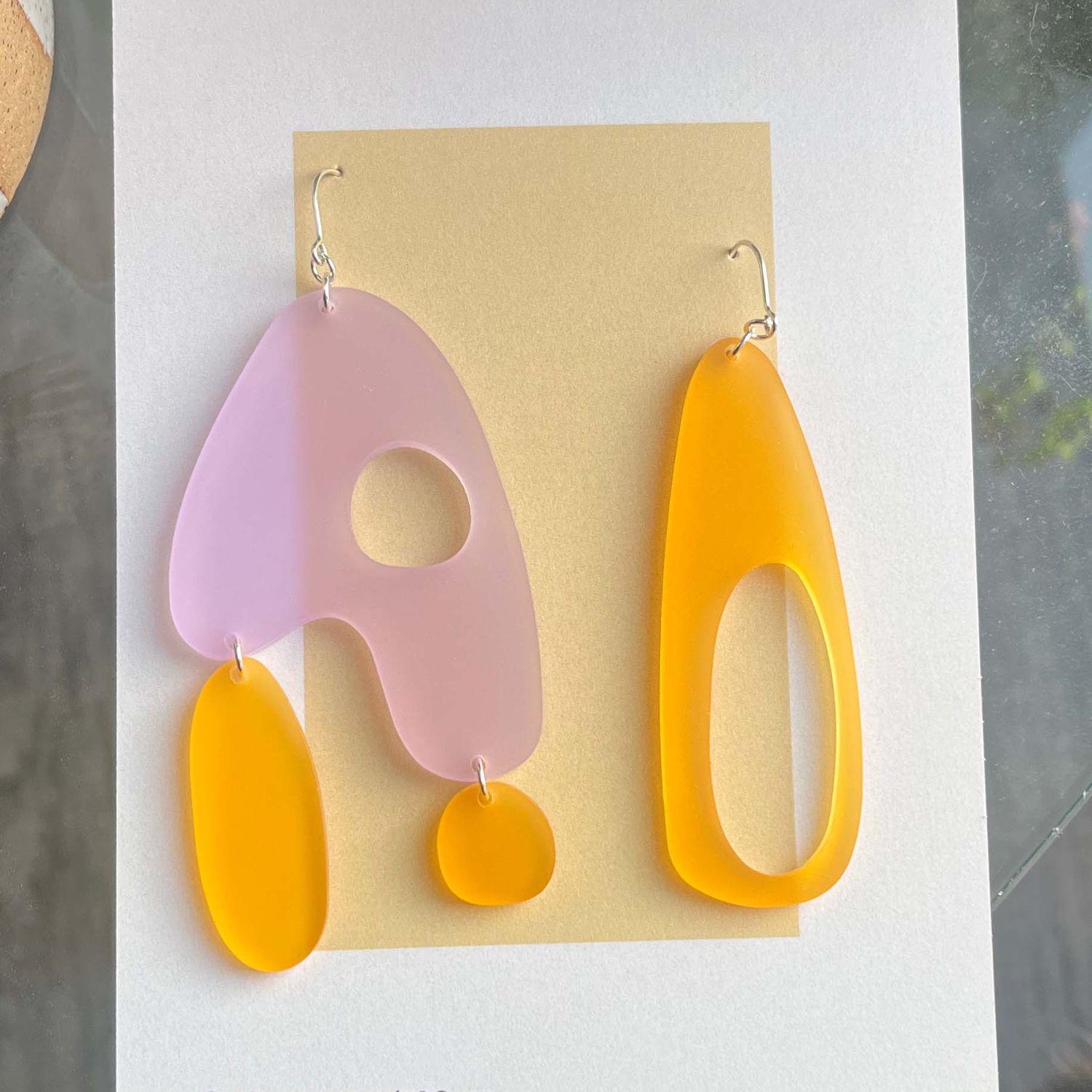 Nicnac: Fraternal Earrings in Lavender and Sun 2 Product Image 1 of 2