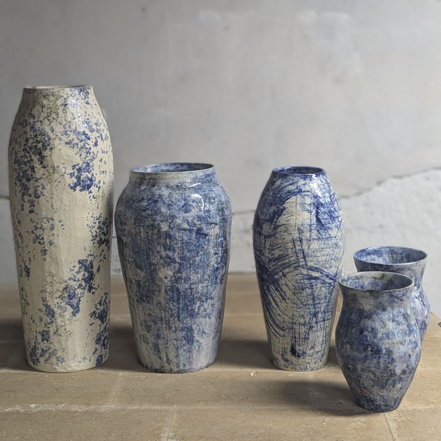 Makiko Hicher: Tall Vase – Blue & Purple (Each sold separately) Product Image 1 of 1