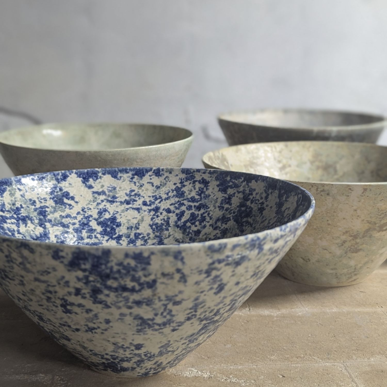 Makiko Hicher: Large Bowl – Blue or Green (Each sold separately) Product Image 1 of 3