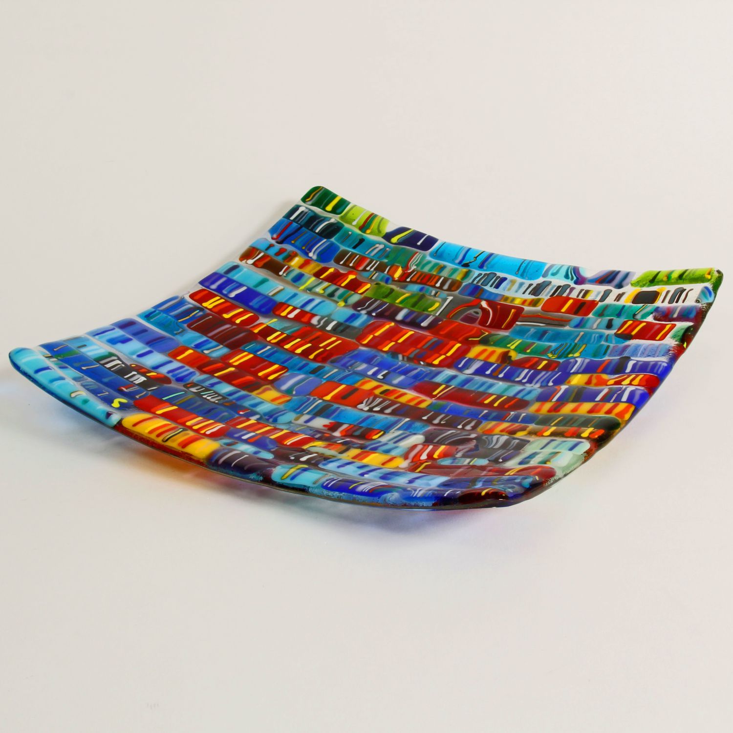 Trio Design Glassware:10 inch Tray in Rainbow Colour Product Image 2 of 2