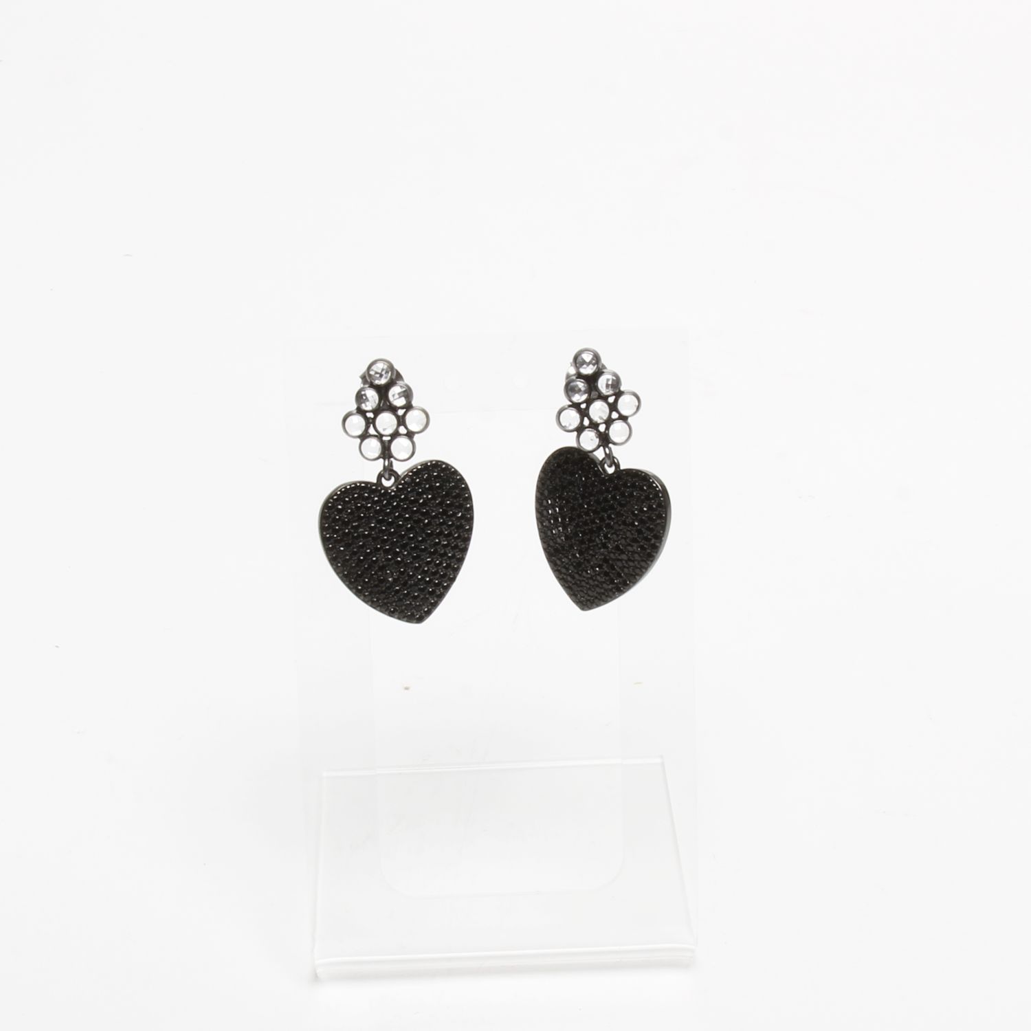 Valentine Rouge Jewellery: Black Amour Heart Earrings Product Image 2 of 2