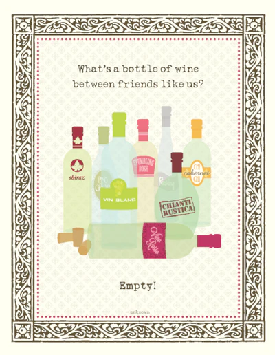 Yellow Bird Paper Greetings – Wine Friends Card Product Image 1 of 1