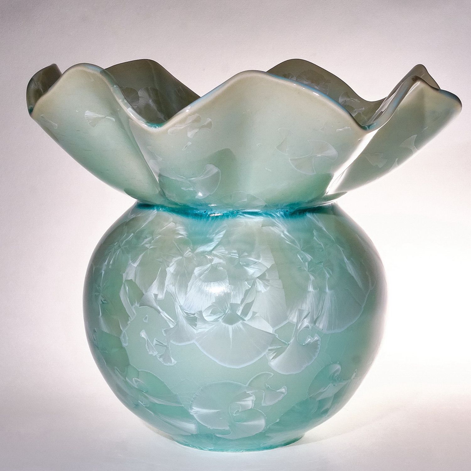 Yumiko Katsuya: Light Turquoise Flared Vase Product Image 1 of 2