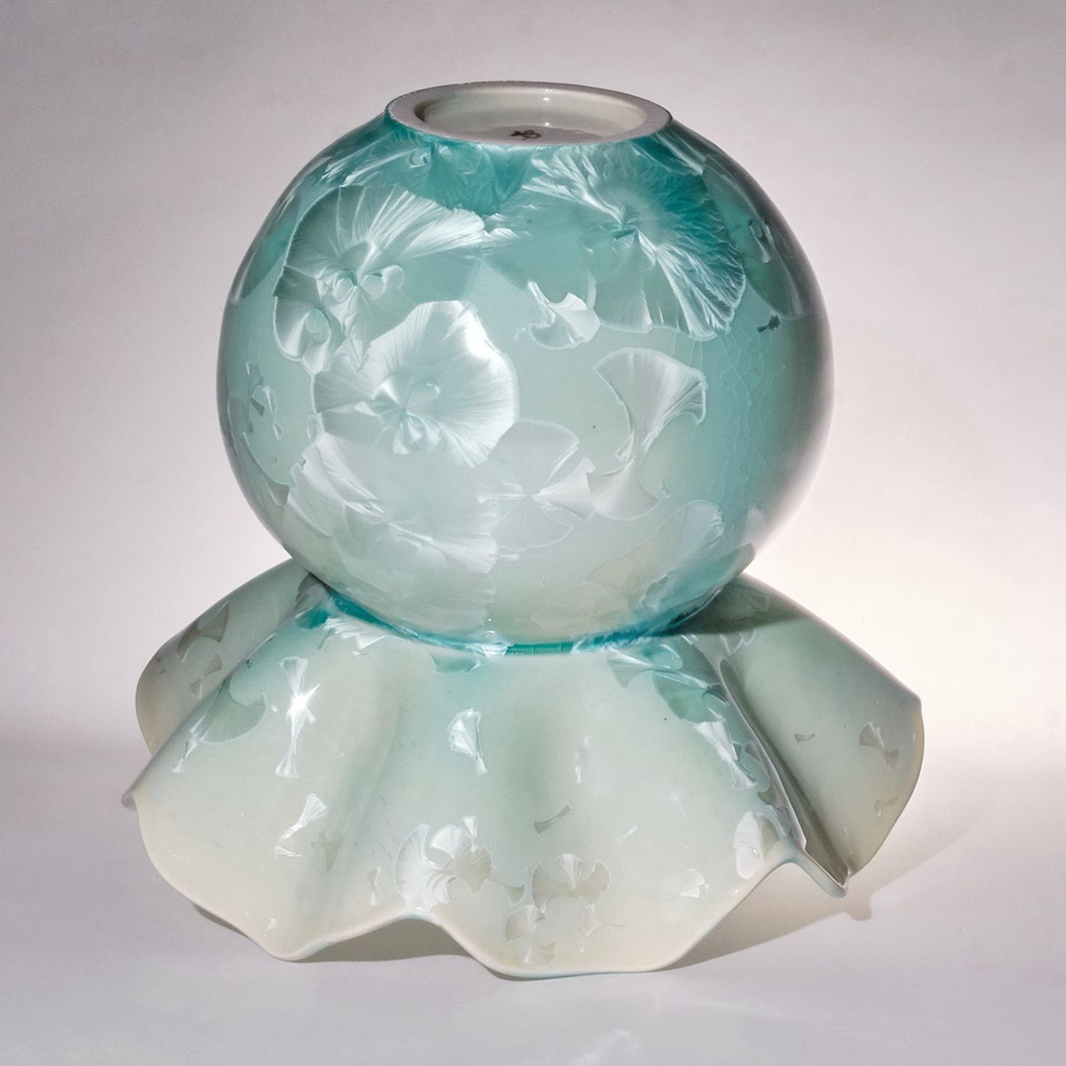 Yumiko Katsuya: Light Turquoise Flared Vase Product Image 2 of 2