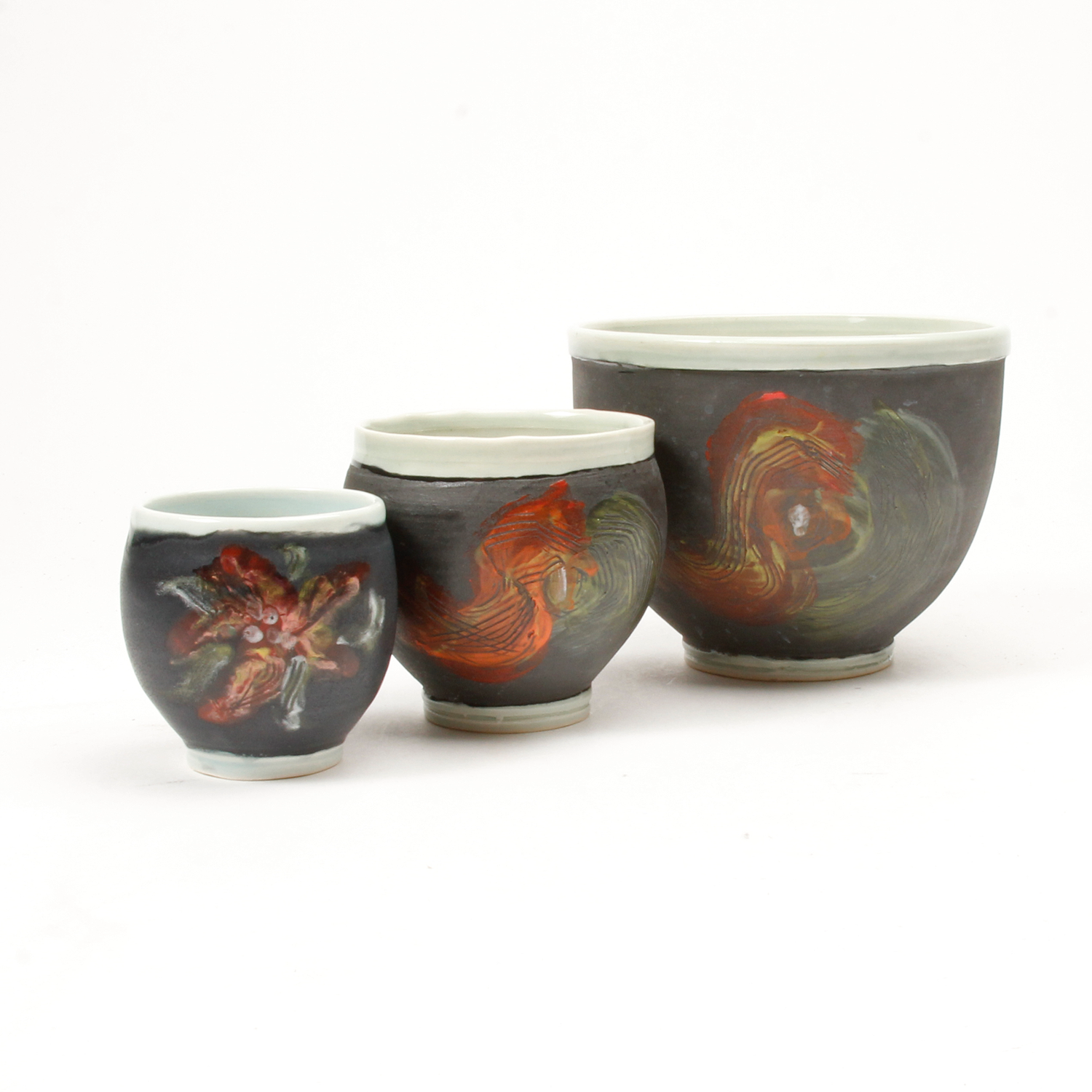 Arlene Kushnir: Celadon/Black Painted Bowl Product Image 2 of 2