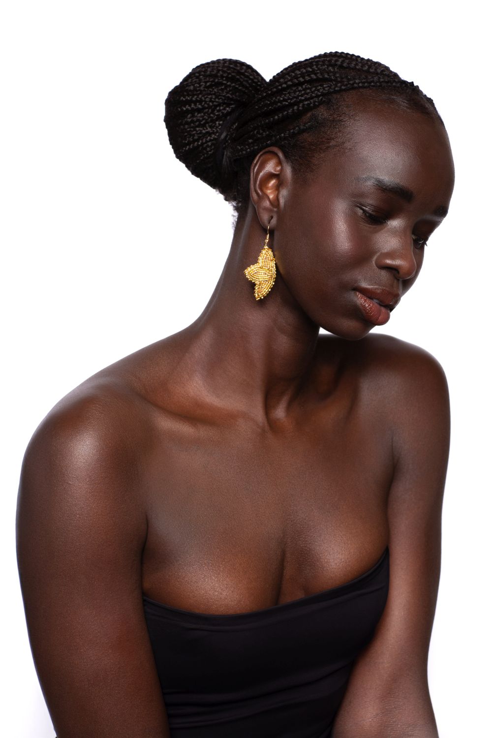 Lesley Hampton: Petal Beaded Earrings – Gold Product Image 2 of 2