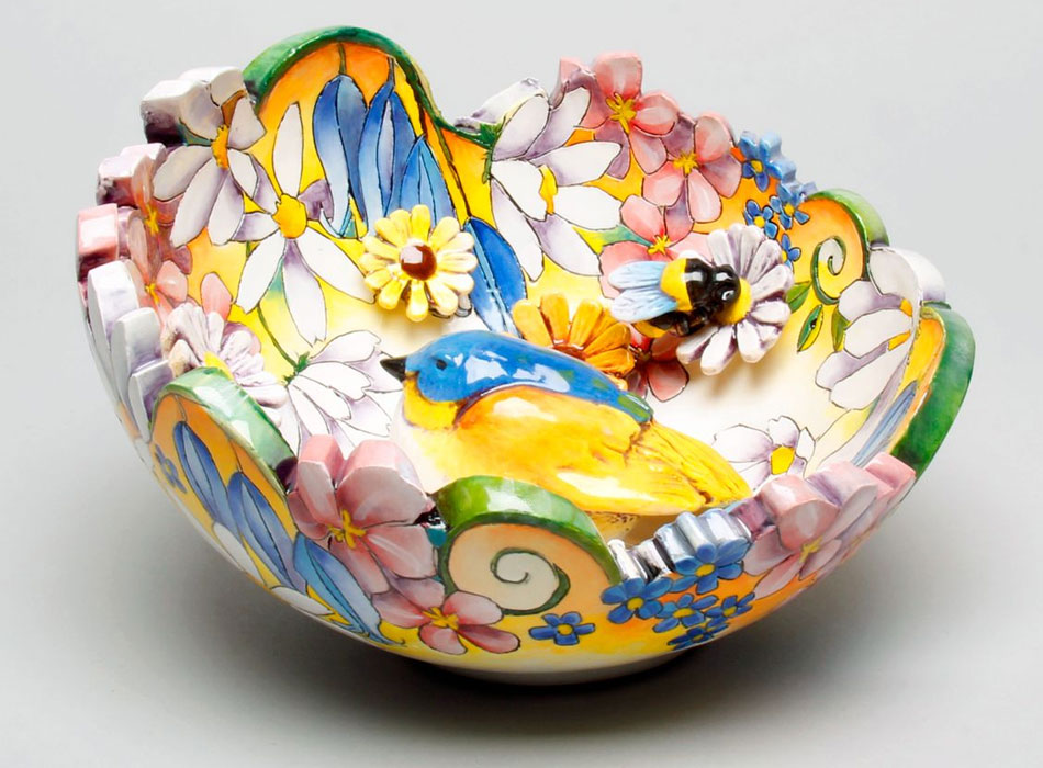 Colourful floral bowl