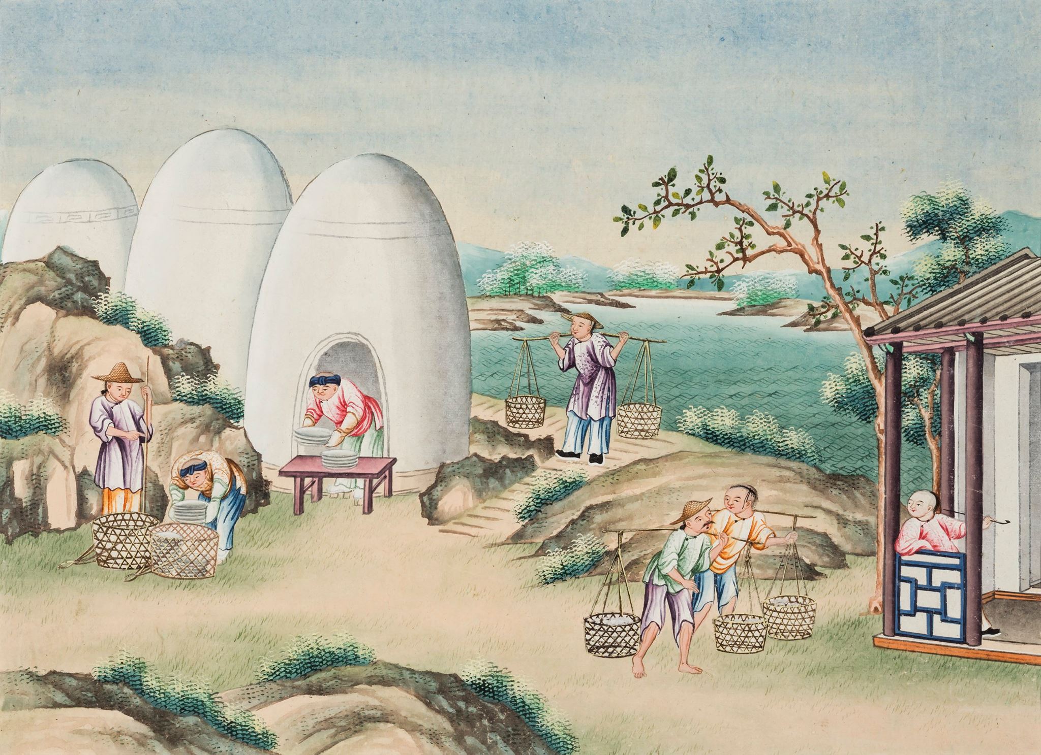The process of porcelain production. Guangzhou, China, c. 1810. Gift of Lindy Barrow, G13.2.1-12.