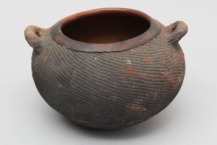 African ceramic pot with two handles