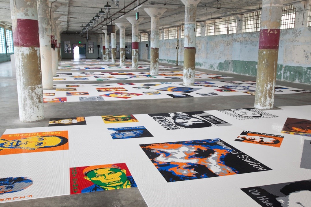 Ai Weiwei, Trace, 2014 (installation view, New Industries Building, Alcatraz); photo Jan Stürmann