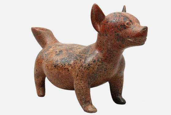Ceramic vessel in the form of a dog