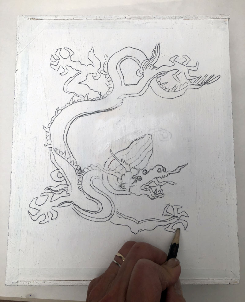 Pencil drawing of a dragon