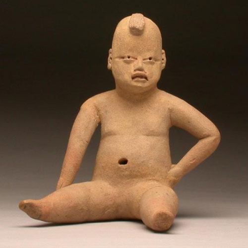 Seated pottery figure from Mexico