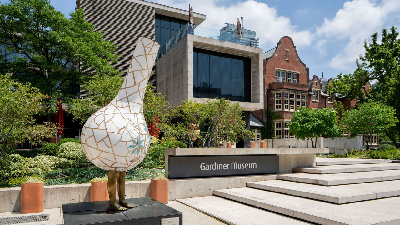 The exterior of the Gardiner Museum in summer