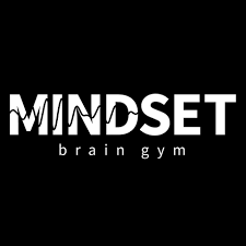 MINDSET brain gym in white text on a black background