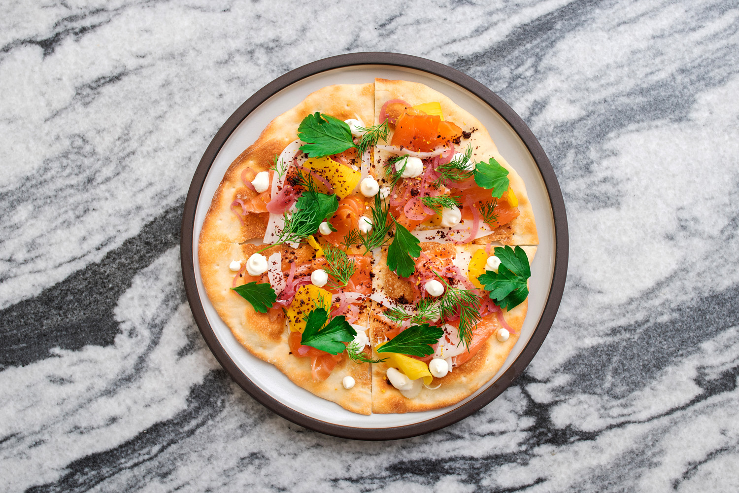 Pizza from CLAY Restaurant at the Gardiner Museum