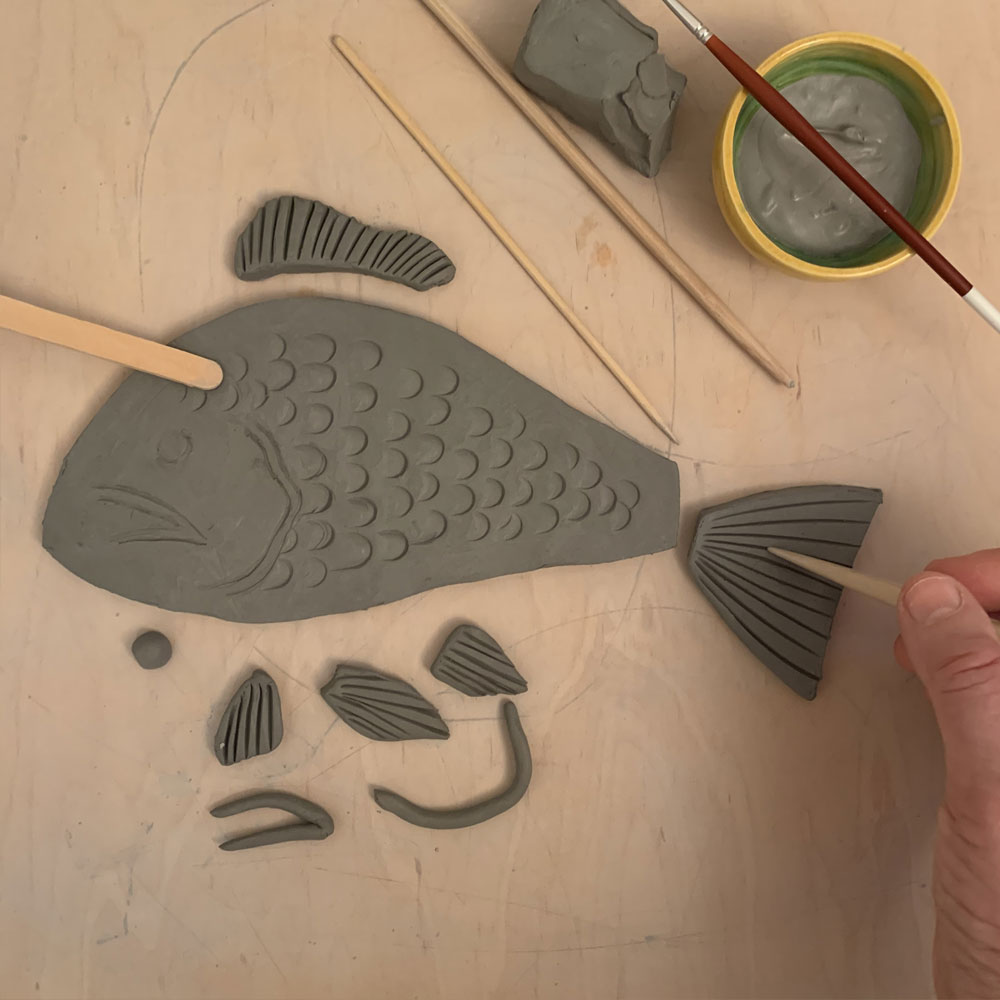 Clay fish with scales