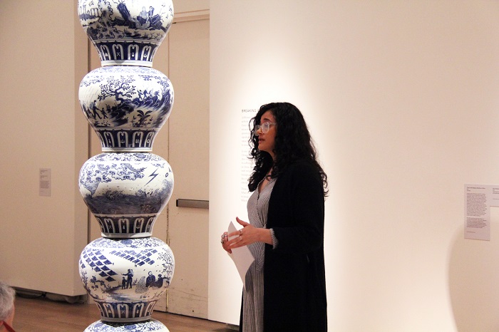 Tara Farahani performing a spoken word poem
