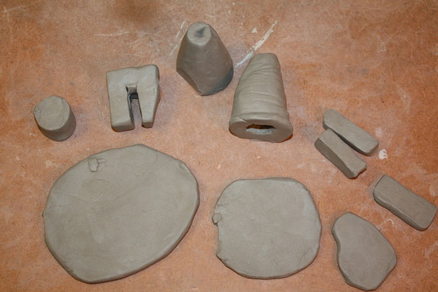 Various clay shapes