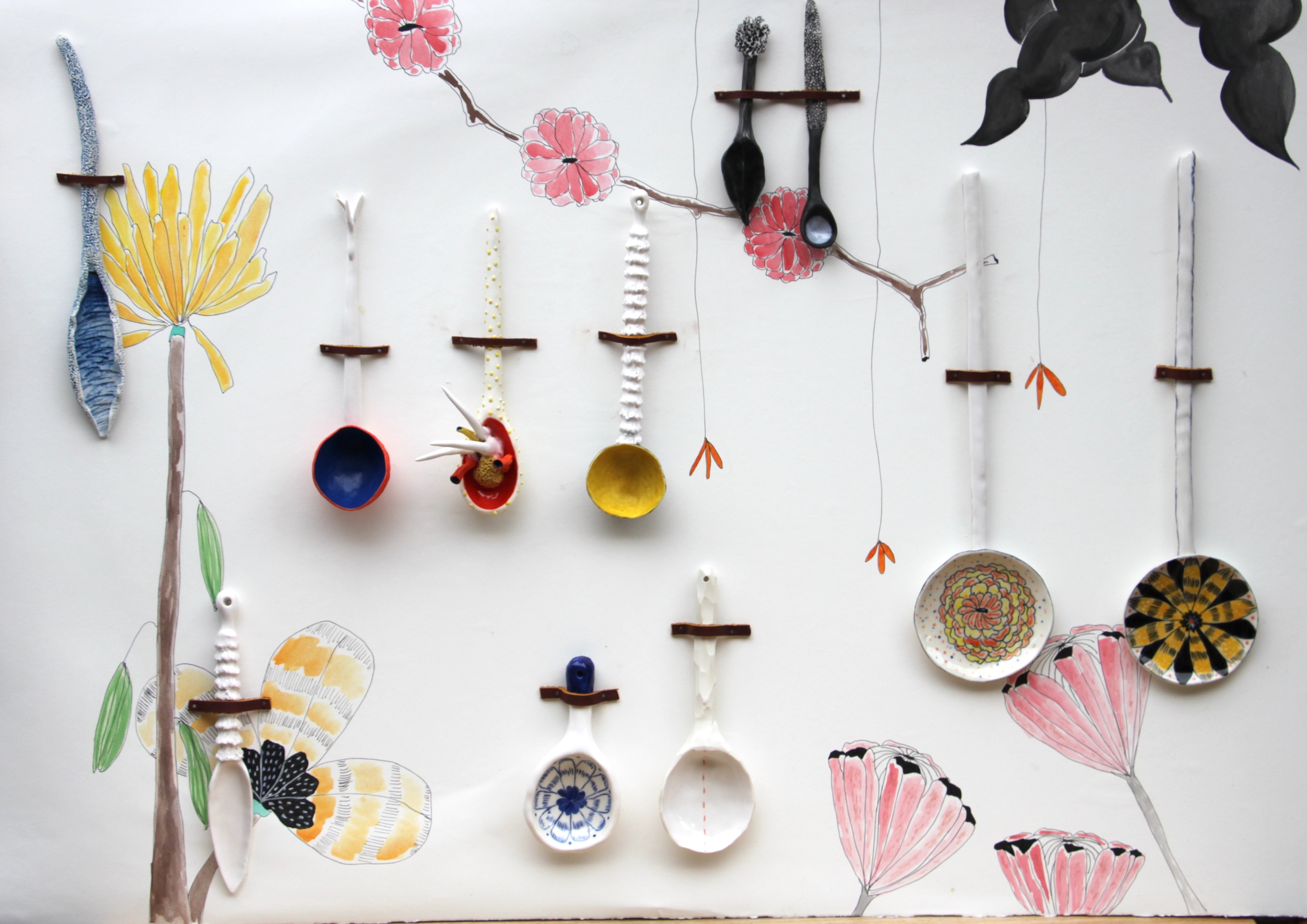 Ceramic spoons by artist Marney McDiarmid