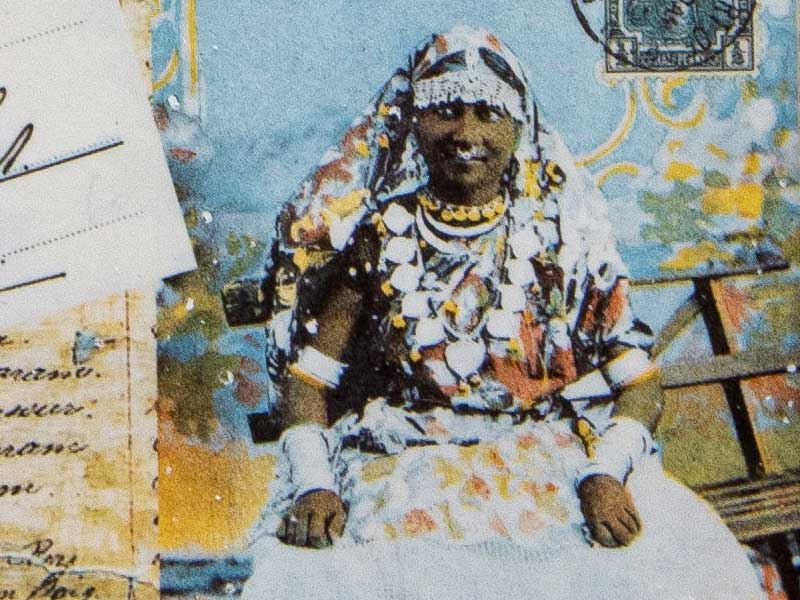 Archival photo of an Indo-Caribbean woman wearing traditional dress