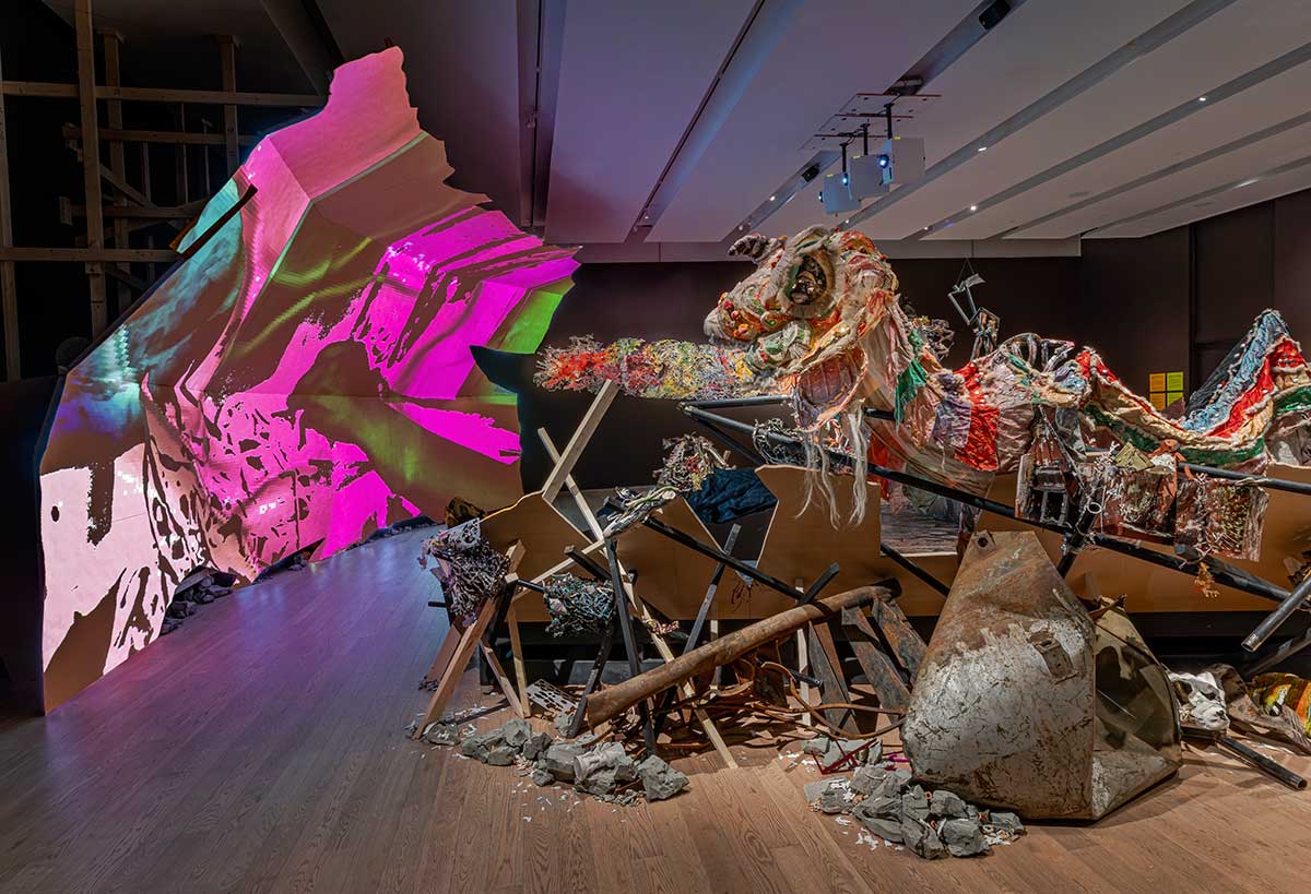 An installation of clay, sculpture, video, sound, hand-cut watercolour painting, and digital fabrication